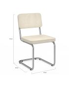 4 Chaises Naya en velours crèmes - 44x52x79 cm