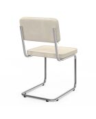 4 Chaises Naya en velours crèmes - 44x52x79 cm