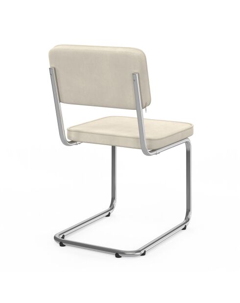 4 Chaises Naya en velours crèmes - 44x52x79 cm