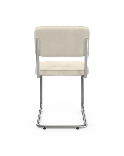 4 Chaises Naya en velours crèmes - 44x52x79 cm