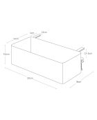 Cestino da tavola nero - 30x18x9,5-11 cm