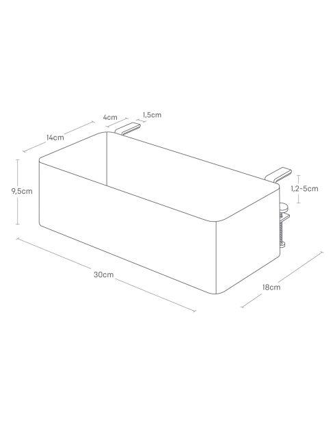 Cestino da tavola nero - 30x18x9,5-11 cm