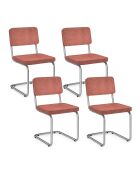 4 Chaises Naya en bouclette terracotta - 44x52x79 cm