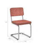 4 Chaises Naya en bouclette terracotta - 44x52x79 cm