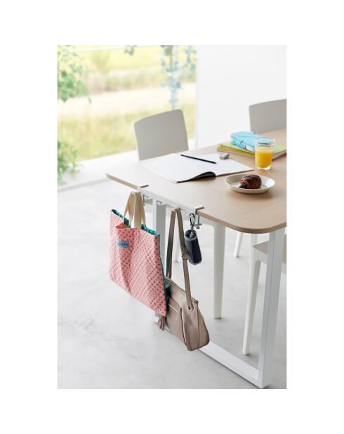 Crochets de table blanc - 30.5x7x7-11 cm