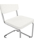 4 Chaises Naya en bouclette blanches - 44x52x79 cm