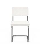 4 Chaises Naya en bouclette blanches - 44x52x79 cm