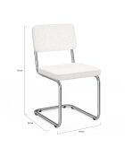 4 Chaises Naya en bouclette blanches - 44x52x79 cm