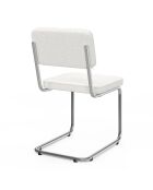 4 Chaises Naya en bouclette blanches - 44x52x79 cm