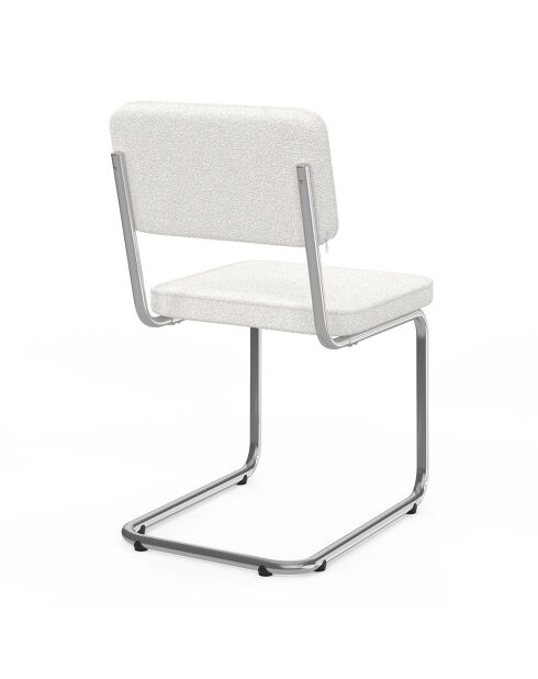 4 Chaises Naya en bouclette blanches - 44x52x79 cm