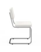 4 Chaises Naya en bouclette blanches - 44x52x79 cm