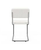 4 Chaises Naya en bouclette blanches - 44x52x79 cm