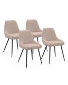 4 sedie Ornella in tessuto tortora - 47,5x54x79 cm