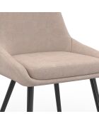 4 sedie Ornella in tessuto tortora - 47,5x54x79 cm