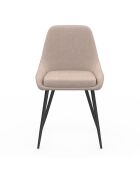 4 sedie Ornella in tessuto tortora - 47,5x54x79 cm