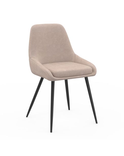 4 sedie Ornella in tessuto tortora - 47,5x54x79 cm