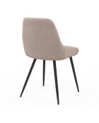 4 sedie Ornella in tessuto tortora - 47,5x54x79 cm