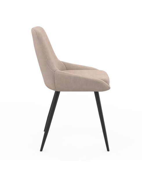 4 sedie Ornella in tessuto tortora - 47,5x54x79 cm