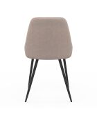 4 sedie Ornella in tessuto tortora - 47,5x54x79 cm