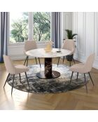 4 sedie Ornella in tessuto tortora - 47,5x54x79 cm