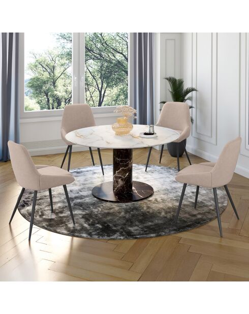 4 sedie Ornella in tessuto tortora - 47,5x54x79 cm