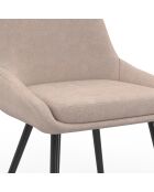 6 Chaises Ornella en tissu taupe - 47.5x54x79 cm