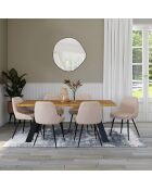 6 Chaises Ornella en tissu taupe - 47.5x54x79 cm