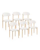 6 sedie Callisto in bianco riccio - 48x47x80 cm