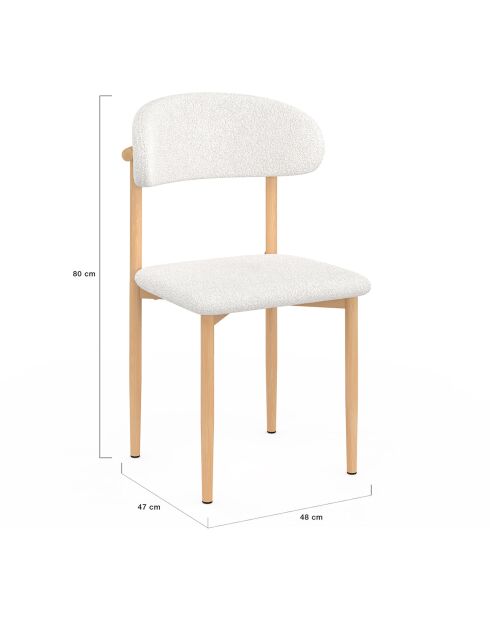 6 sedie Callisto in bianco riccio - 48x47x80 cm