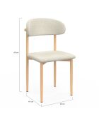 6 Stühle Callisto aus beigem Stoff - 48x47x80 cm