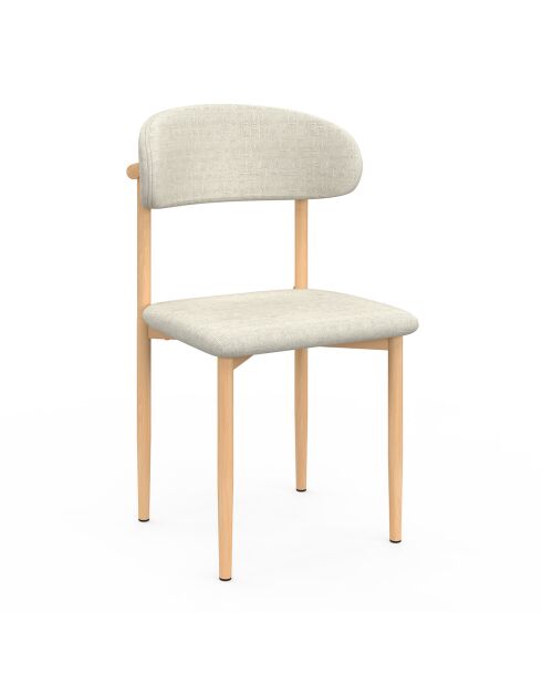 6 Stühle Callisto aus beigem Stoff - 48x47x80 cm