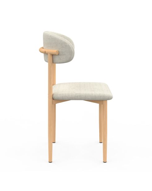 6 Stühle Callisto aus beigem Stoff - 48x47x80 cm