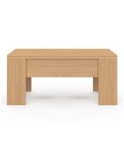 Table basse Albane avec plateau relevable et dépliant bois - 100x50x45 cm