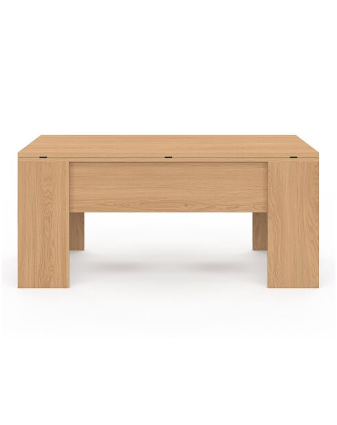 Table basse Albane avec plateau relevable et dépliant bois - 100x50x45 cm