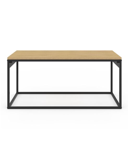 Table basse Memphis avec plateau relevable bois/noir - 90x48x40.5/53.5 cm