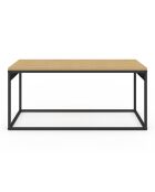 Table basse Memphis avec plateau relevable bois/noir - 90x48x40.5/53.5 cm
