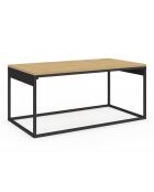 Table basse Memphis avec plateau relevable bois/noir - 90x48x40.5/53.5 cm