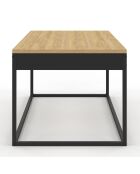 Table basse Memphis avec plateau relevable bois/noir - 90x48x40.5/53.5 cm
