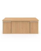 Table basse Tania 2 en 1 avec plateau dépliant et 4 assises bois - 100x55/110x39/51 cm