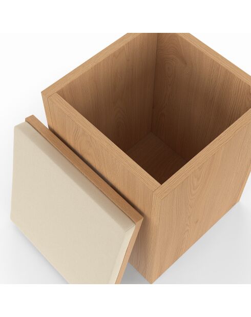 Table basse Tania 2 en 1 avec plateau dépliant et 4 assises bois - 100x55/110x39/51 cm