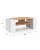 Table basse avec niches bois - 100x50x40 cm