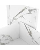 Table basse carrée effet marbre avec rangement effet marbre blanc - 60x60x35 cm