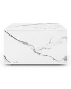 Table basse carrée effet marbre avec rangement effet marbre blanc - 60x60x35 cm