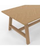 Table basse Gustave effet chevron bois - 110x55x40 cm