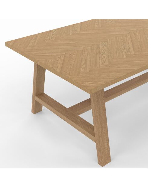 Table basse Gustave effet chevron bois - 110x55x40 cm