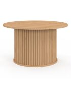Table basse ronde Albane pieds lattes  bois - 70x40 cm