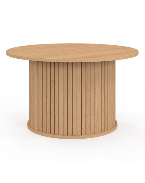 Table basse ronde Albane pieds lattes  bois - 70x40 cm