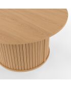 Table basse ronde Albane pieds lattes  bois - 70x40 cm