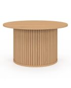 Table basse ronde Albane pieds lattes  bois - 70x40 cm