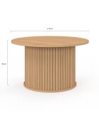 Table basse ronde Albane pieds lattes  bois - 70x40 cm